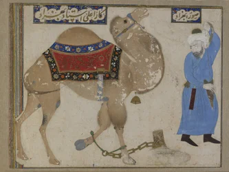 Fettered Camel and Keeper, Safavid Period